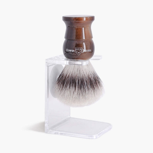 Edwin Jagger Small Imitation Horn Synthetic Shaving Brush With Stand