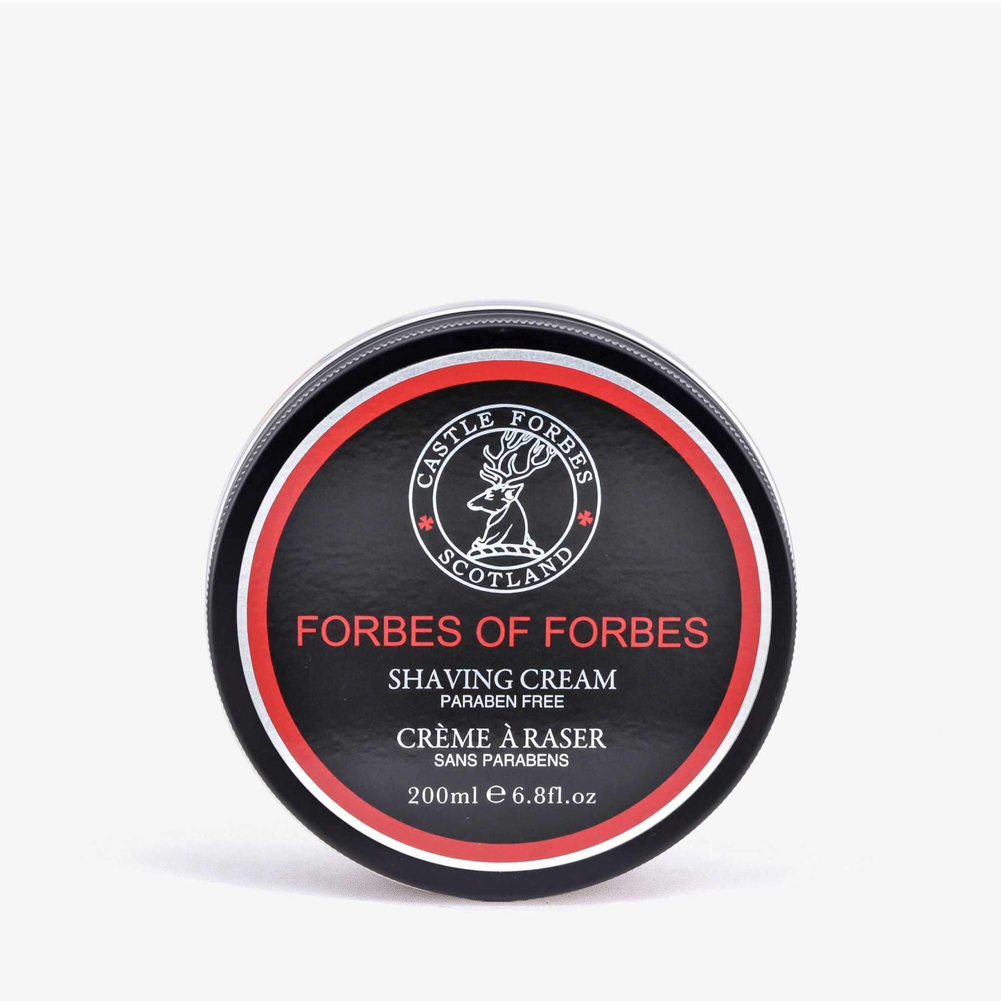Forbes of Forbes shaving cream container on a white background