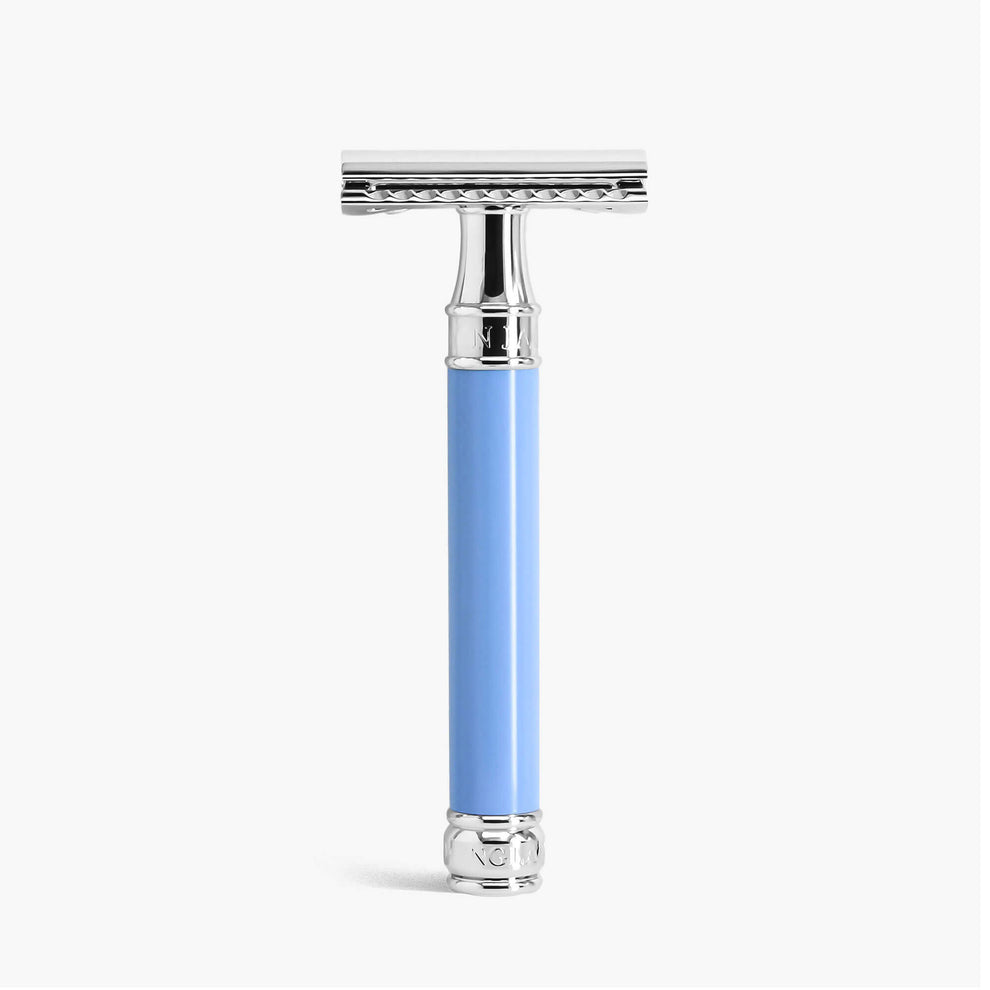 Edwin Jagger Blue Long Handle DE Safety Razor – Blades & Whiskers
