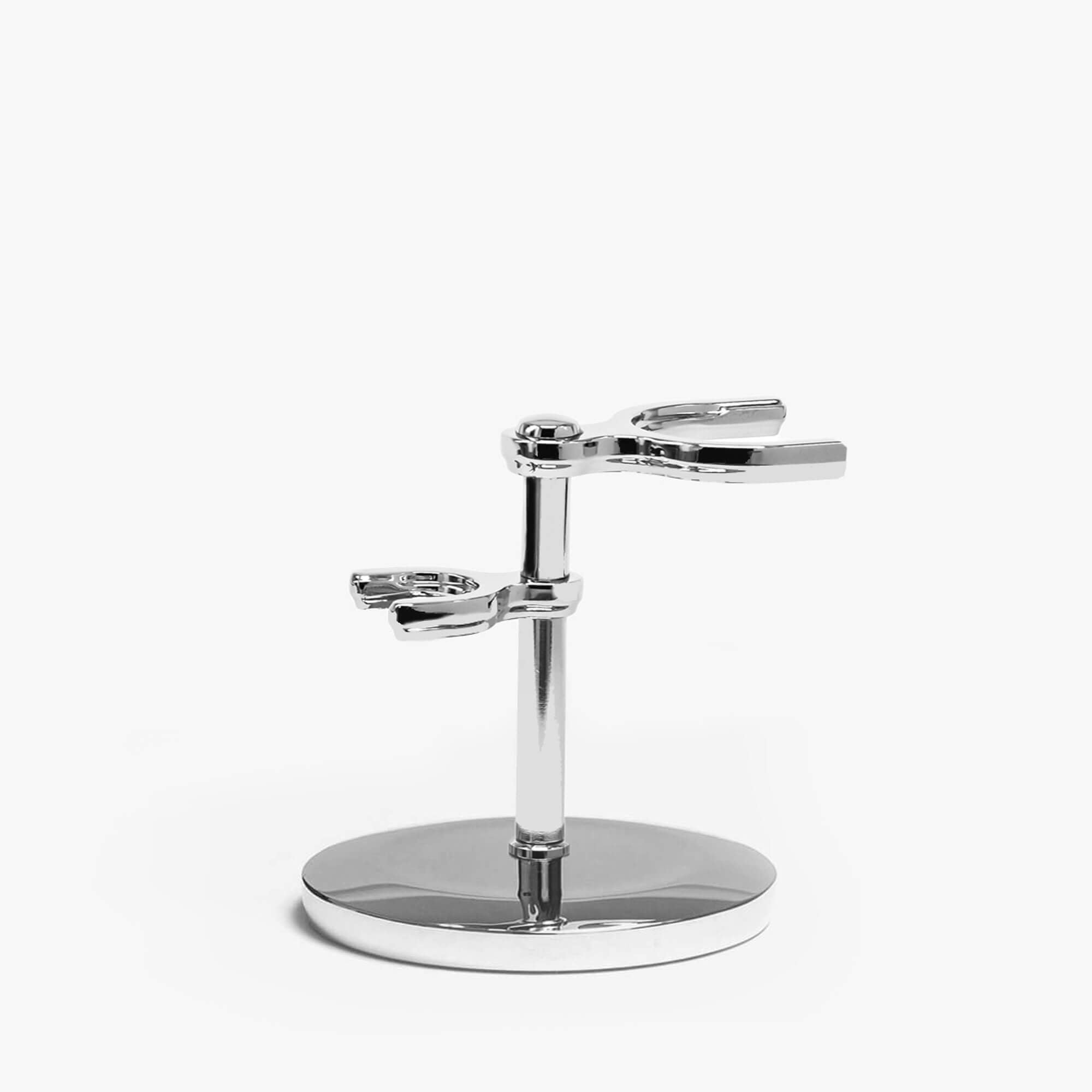 Edwin Jagger Chrome DE Razor & Shaving Brush Stand – Blades & Whiskers