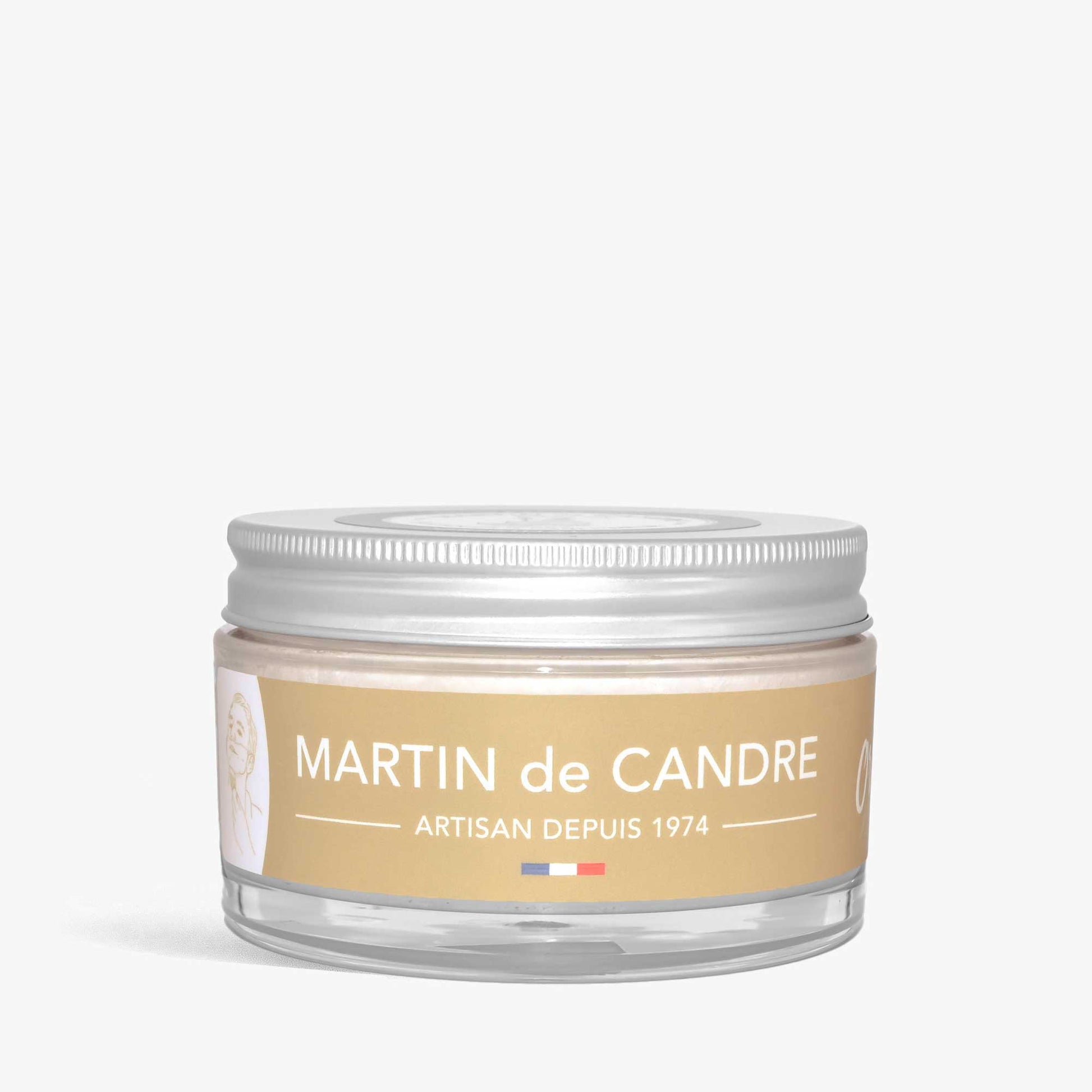 A jar of Martin de Candre Original shaving soap on a white background