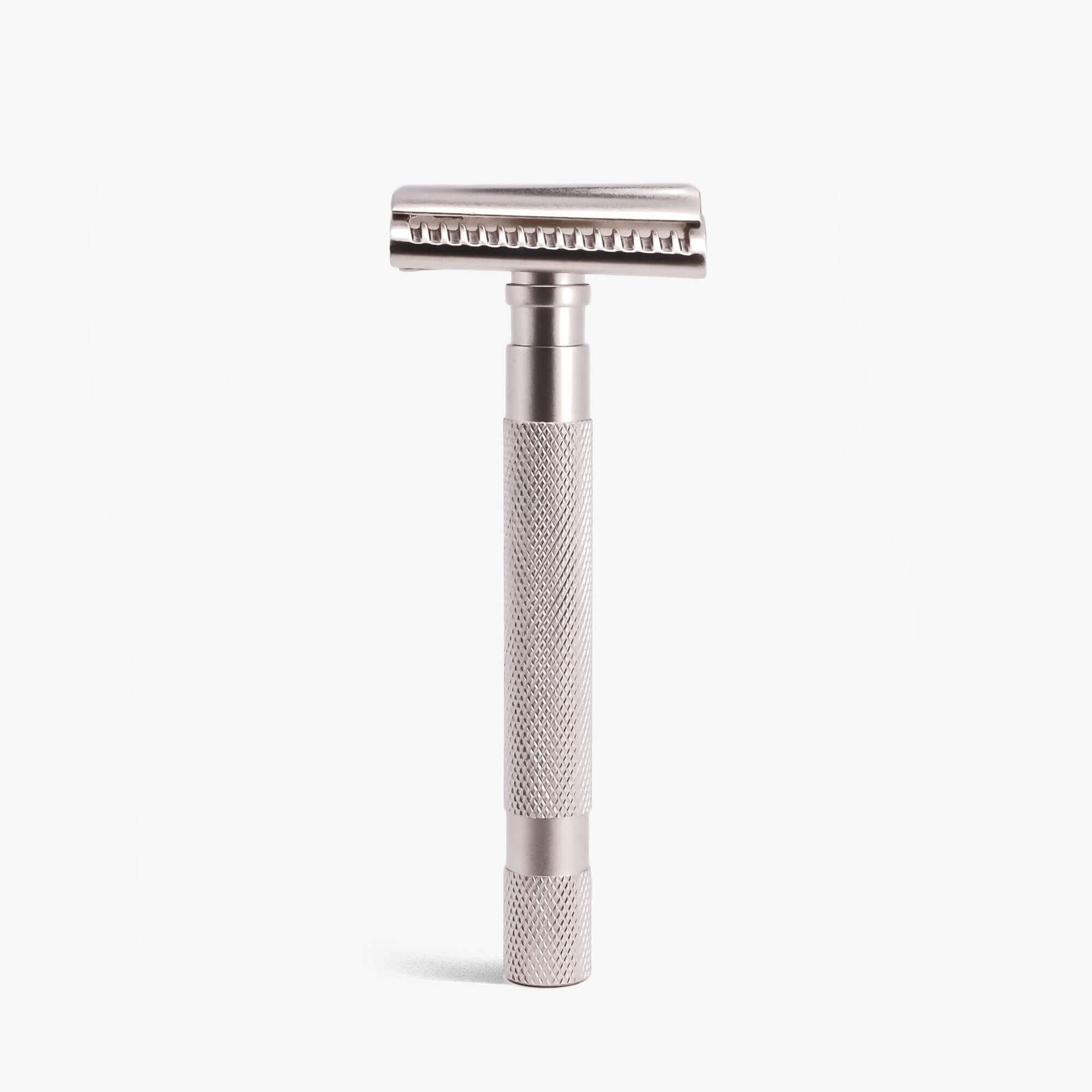 Slanted Safety Razor Parker 55SL Semi-Slant DE Safety Razor - Satin Chrome – Blades & Whiskers